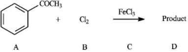 <strong>Instructions: Consider the reaction below to answer the following question(s).   Refer to instructions.The nucleophile in the reaction is indicated by letter _____.</strong> A)A B)B C)C D)D <div style=padding-top: 35px> 