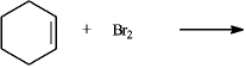 The product(s) of the reaction when carried out in an organic solvent   Would be: A) cis-1,2-dibromocyclohexane only B) trans-1,2-dibromocyclohexane only C) 50/50 mixture of cis-1,2-dibromocyclohexane and trans-1,2-dibromocyclohexane only D) mixture with > 50% being trans-1,2-dibromocyclohexane only