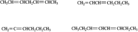 Circle whichever of the following would be classified as a conjugated diene.   
