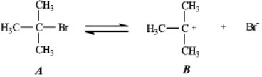 Instructions: Use the first step of the reaction of 2-bromo-2-methylpropane with water,shown below,to answer the following question(s).    -Refer to instructions.Add curved arrows to indicate electron flow in the first step. 