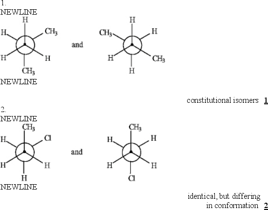 Instructions: Label each pair of compounds below as:   