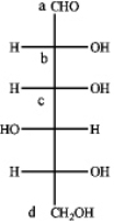 Refer to the carbohydrate below to answer the following questions.    a)	Which carbon in the carbohydrate is the anomeric carbon? b)	What would be observed on the addition of Tollen's reagent to a solution of this sugar? 