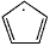 Draw two resonance forms for the cyclopentadienyl radical.  