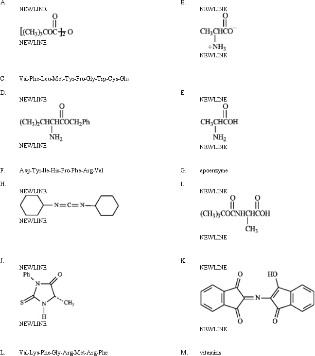 Match a structure from the list below to each of the following terms. - 