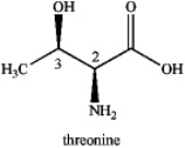 What are the R/S designations of the two stereocenters of L-threonine?   A) 2R,3R B) 2R,3S C) 2S,3R D) 2S,3S