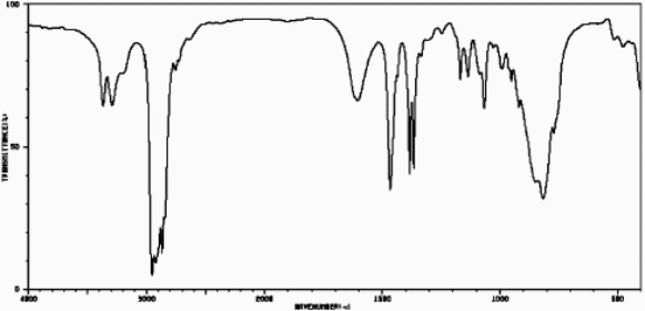 The IR spectrum below was obtained for an unknown compound known to be an amine.How would this compound be classified based on the IR spectrum?   Spectrum obtained from: SDBSWeb : http://riodb01.ibase.aist.go.jp/sdbs/ (National Institute of Advanced Industrial Science and Technology,11-13-08)  A) primary amine B) secondary amine C) tertiary amine D) quaternary ammonium salt
