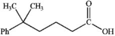 What is the IUPAC name of the following compound?   A) 5,5-dimethyl-5-phenylpentanoic acid B) 5-methyl-5-phenylhexanoic acid C) 2,2-dimethylphenylpropanoic acid D) 5,5-dimethyl-5-phenylbutanal