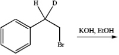 Upon treatment with base,the following isotopically labeled compound gives rise to a major and a minor elimination product.Draw their structures and label each as major or minor.  
