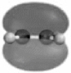 The molecular orbital shown below is most likely of what type?   A) s bonding B) s antibonding C) p bonding D) p antibonding