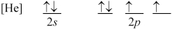 Which orbital-filling diagram represents the ground state of oxygen? A)    B)    C)    D)   