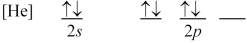 Which orbital-filling diagram represents the ground state of oxygen? A)    B)    C)    D)   