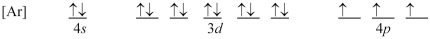 Atoms of which element,indicated by letter on the periodic table,have the orbital-filling diagram shown below?     A) A B) B C) C D) D