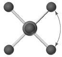 Shown below is a model of SF<sub>6</sub> having an orientation in which one or more atoms are hidden from view.What is the indicated bond angle?   A) 90° B) less than 109.5° but greater than 90° C) less than 120° but greater than 109.5° D) 120°