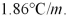 What is the freezing point of a solution of 7.15 g MgCl<sub>2</sub> in 100 g of water? K<sub>f</sub> for water is   A) -0.140°C B) - 1.40°C C) - 2.80°C D) - 4.18°C