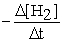 Methanol can be produced by the following reaction: CO(g) + 2 H<sub>2</sub>(g) → CH<sub>3</sub>OH(g) . How is the rate of disappearance of hydrogen gas related to the rate of appearance of methanol?   = ? A)    B)    C)    D) none of these