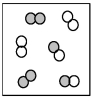 The following picture represents the equilibrium state for the reaction A<sub>2</sub> + B<sub>2</sub> ⇌ 2AB.What is the relationship between the rate constant for the forward reaction,k<sub>f</sub>,and the rate constant for the reverse reaction k<sub>r</sub>?   A) k<sub>f</sub> < k<sub>r</sub> B) k<sub>f</sub> = k<sub>r</sub> = 0 C) k<sub>f</sub> = k<sub>r</sub> D) k<sub>f</sub> > k<sub>r</sub>