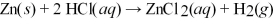 How many grams of zinc metal are required to produce 1.00 liter of hydrogen gas at STP according to the chemical equation shown below?   A) 0) 0343 g B) 2) 92 g C) 5) 84 g D) 65.4 g
