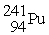 The nuclear transmutation reaction that leads to the synthesis of plutonium-241 is shown below.What is the identity of the α-particle bombardment target in this reaction? ? +   →   +   A)    B)    C)    D)   