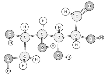Identify the functional groups in the following compound.   A) alcohol B) alcohol and aldehyde C) alcohol and ketone D) aldehyde and hydroxide