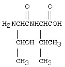 Which two amino acids form the dipeptide below?   A) asparagine and proline B) glycine and cysteine C) serine and alanine D) threonine and valine