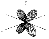 For the fourth-shell orbital shown below,what are the principal quantum number,n,and the angular momentum quantum number,l?   A) n = 4 and l = 0 B) n = 4 and l = 1 C) n = 4 and l = 2 D) n = 4 and l = 3