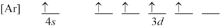 Which orbital-filling diagram represents the ground state of vanadium? A)    B)    C)    D)   