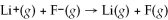 Calculate the energy change in kJ/mol for the reaction   using the following information: Li(g) → Li<sup>+</sup>(g) + e<sup>-</sup> +520 kJ/mol F(g) + e<sup>-</sup> → F<sup>-</sup>(g) -328 kJ/mol A) -848 kJ/mol B) -192 kJ/mol C) +192 kJ/mol D) +848 kJ/mol