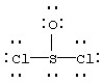 Assign formal charges to each atom in the resonance form for SOCl<sub>2</sub> given below.   A) 0 for Cl,0 for S,and 0 for O B) 0 for Cl,+1 for S,and -1 for O C) -1 for Cl,+4 for S,and -2 for O D) -1 for Cl,-2 for S,and -2 for O