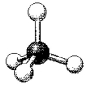 What is the geometry around the central atom in the following molecular model of NH<sub>4</sub><sup>+</sup>?   A) linear B) bent C) trigonal pyramidal D) tetrahedral