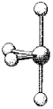 What are the bond angles in the following molecular model of SCl<sub>4</sub>?   A) some less than 90° and one less than 180° B) 90° and 180° C) some less than 90° one less than 120° but greater than 90°,and one less than 180° but greater than 120° D) 90°,120°,and 180°