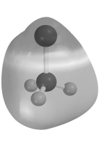 Electrostatic potential maps use color to portray the calculated electron distribution in a molecule.Atoms that are electron poor and carry a δ+ charge are shown in blue.Atoms that are electron rich and carry a δ- charge are shown in red.Atoms with little or no charge are shown in green.The electrostatic potential map of CH<sub>3</sub>Li below should show   A) C blue and Li red. B) C blue and Li green. C) C green and Li blue. D) C red and Li blue.