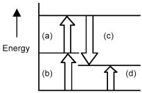 Arrows in the energy diagram below represent enthalpy changes occurring in the endothermic formation of a solution: ΔH<sub>soln</sub> = enthalpy of solution ΔH<sub>solute-solute</sub> = enthalpy change involving solute-solute interactions ΔH<sub>solute-solvent</sub> = enthalpy change involving solute-solvent interactions ΔH<sub>solvent-solvent</sub> = enthalpy change involving solvent-solvent interactions   -Which arrows represent ΔH<sub>solute-solute</sub> and ΔH<sub>solvent-solvent</sub>? A) arrow (a) and arrow (b)  B) arrow (a) and arrow (c)  C) arrow (a) and arrow (d)  D) arrow (c) and arrow (d) 