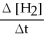 Molecular hydrogen can be made from methane gas by the reaction below.How is the rate of disappearance of CH<sub>4</sub> related to the rate of appearance of H<sub>2</sub>? -   = ? CH<sub>4</sub> (g) + H<sub>2</sub>O (l) → CO (g) + 3H<sub>2</sub> (g)  A) +   B) +   C) + 3   D) none of these