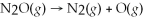 The reaction for the decomposition of dinitrogen monoxide gas to form oxygen radicals is:   .If the rate constant is 3.04 × 10<sup>-2</sup> s<sup>-1</sup> and the frequency factor is 8.00 × 10<sup>11</sup> s<sup>-1</sup>,what is the activation energy for the first-order reaction at 700°C? A) 0.262 kJ/mol B) 38.2 kJ/mol C) 180 kJ/mol D) 250 kJ/mol