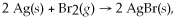 Given that Br<sub>2</sub>(g) + 2 e<sup>-</sup> → 2 Br<sup>-</sup>(aq) is the reduction half-reaction for the overall reaction   what is the oxidation half reaction? A) Ag(s) → Ag<sup>+</sup>(aq) + e<sup>-</sup> B) Ag(s) + Br<sup>-</sup>(aq) → AgBr(s) + e<sup>-</sup> C) Ag(s) + Br<sub>2</sub>(g) + e<sup>-</sup> → AgBr(s) + Br<sup>-</sup>(aq)  D) 2 Br<sup>-</sup>(aq) → Br<sub>2</sub>(g) + 2 e<sup>-</sup>