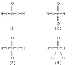 What is the structure of sulfuric acid?   A) 1 B) 2 C) 3 D) 4