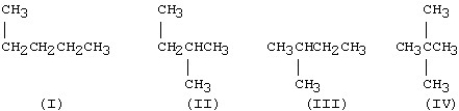 Which of the structures below are identical?   A) I and II B) II and III C) III and IV D) I and IV