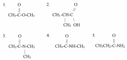 Which of the compounds shown can form hydrogen bonds with other identical molecules? Explain each case.  