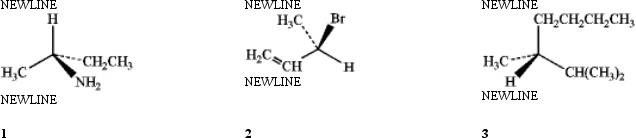 <strong>Which of the following have the R configuration? </strong> A) only 1 B) only 2 C) only 1 and 2 D) 1, 2 and 3