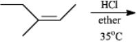  Predict the major organic product(s) in the reaction below. If more than one major organic product is expected, draw each one. Explain the significance of  35 \degree C  and  ether  shown in the reaction.   