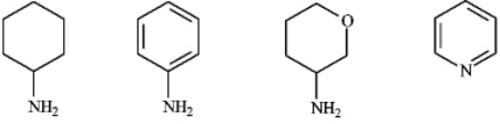 Circle any of the following that would be classified as a heterocyclic amine.  