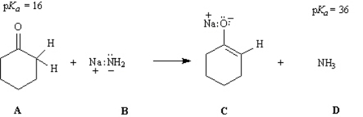 Consider the reaction below to answer the following questions.   Refer to Instructions. The strongest base in the reaction is: