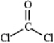 Draw all the lone pairs (nonbonding valence electrons) on the structure of phosgene, a poisonous gas once used as a chemical warfare agent.