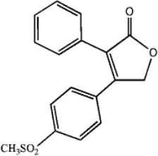 Convert the skeletal drawing of the pharmaceutical Vioxx into a molecular formula.