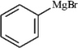 The following shows an intermediate used in a Grignard synthesis. Which atom will inductively donate electrons in this species?   A)  C B)  Br C)  Mg D)  H E)  both b and c
