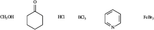 Circle the Lewis bases in the group of compounds below.  