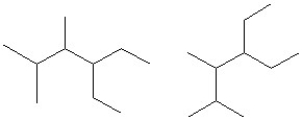 Identify each pair of compounds as the same molecule,isomers or different molecules. A)     B)     C)   