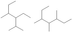 Identify each pair of compounds as the same molecule,isomers or different molecules. A)     B)     C)   