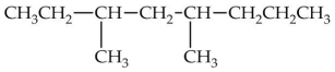 What is the IUPAC name of the compound shown?   A) 2-ethyl-4-methylheptane B) 4-methyl-2-ethylheptane C) 4,6-dimethyloctane D) 3,5-dimethyloctane E) 6-ethyl-4-methylheptane