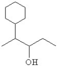 What is the line bond drawing for 2-phenyl-3-pentanol A)    B)    C)    D)    E)   